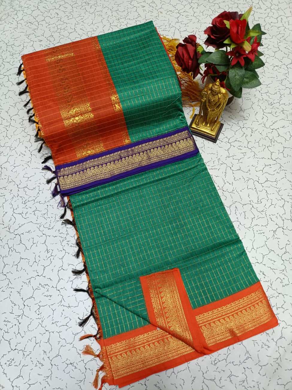 Checked Kalyani Cotton Sarees 001