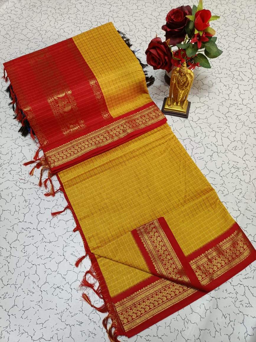 Checked Kalyani Cotton Sarees 002