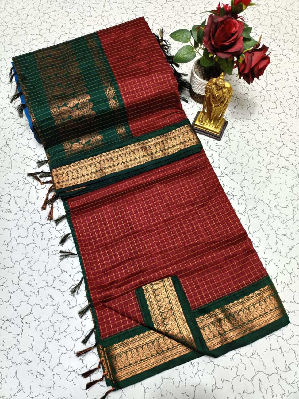 Checked Kalyani Cotton Sarees 011