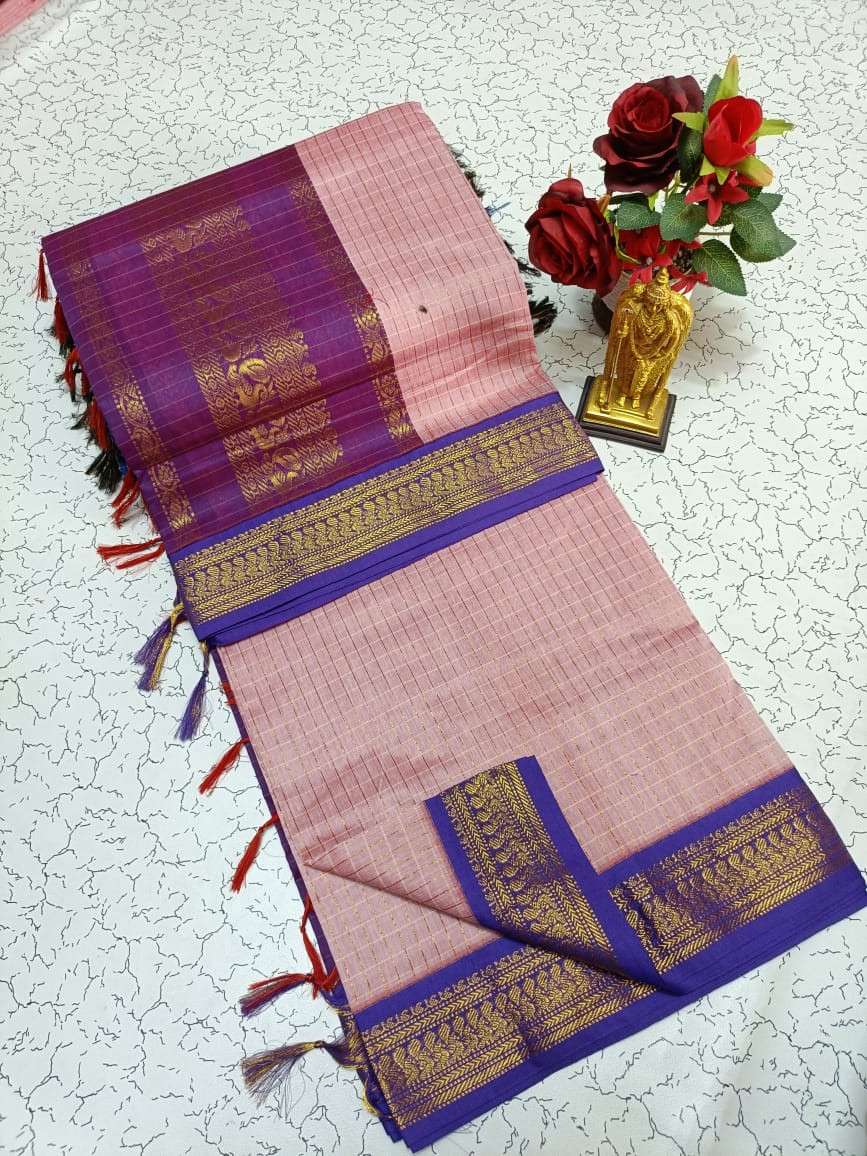 Checked Kalyani Cotton Sarees 015