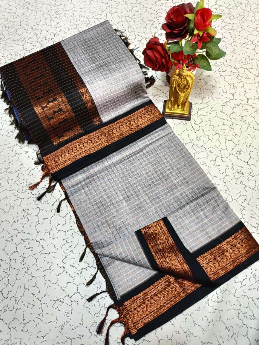Checked Kalyani Cotton Sarees 017