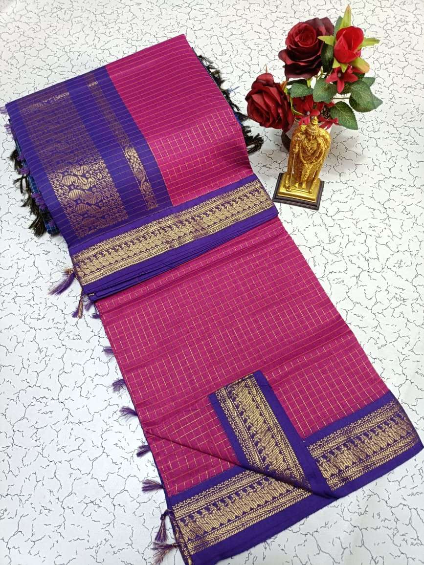 Checked Kalyani Cotton Sarees 024