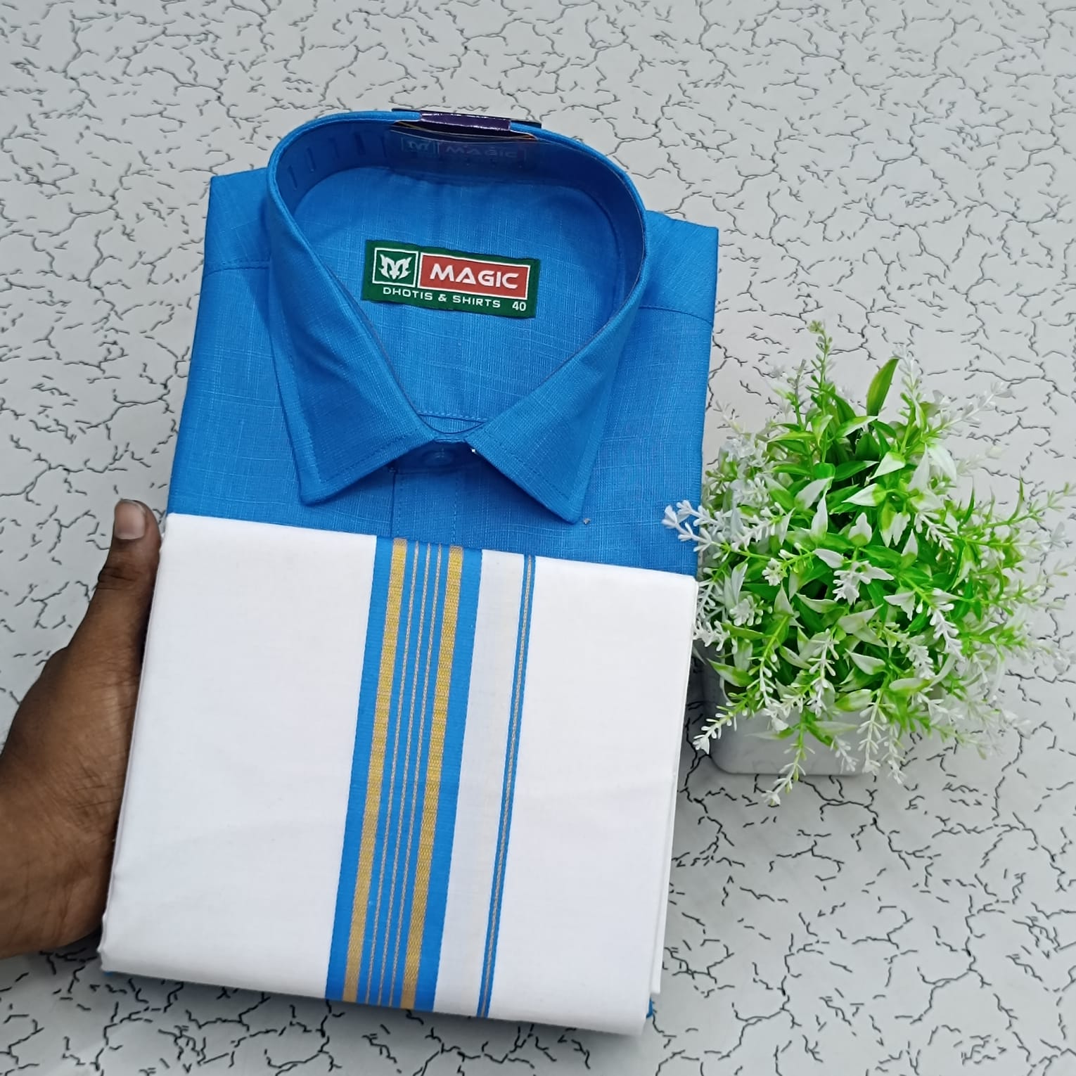 Cotton Shirt & Dhothi 007