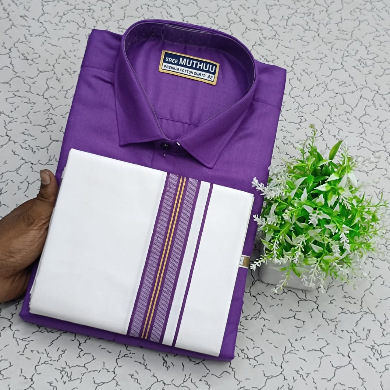 Cotton Shirt & Dhothi 030