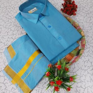 Silk Shirt & Dhothi 042