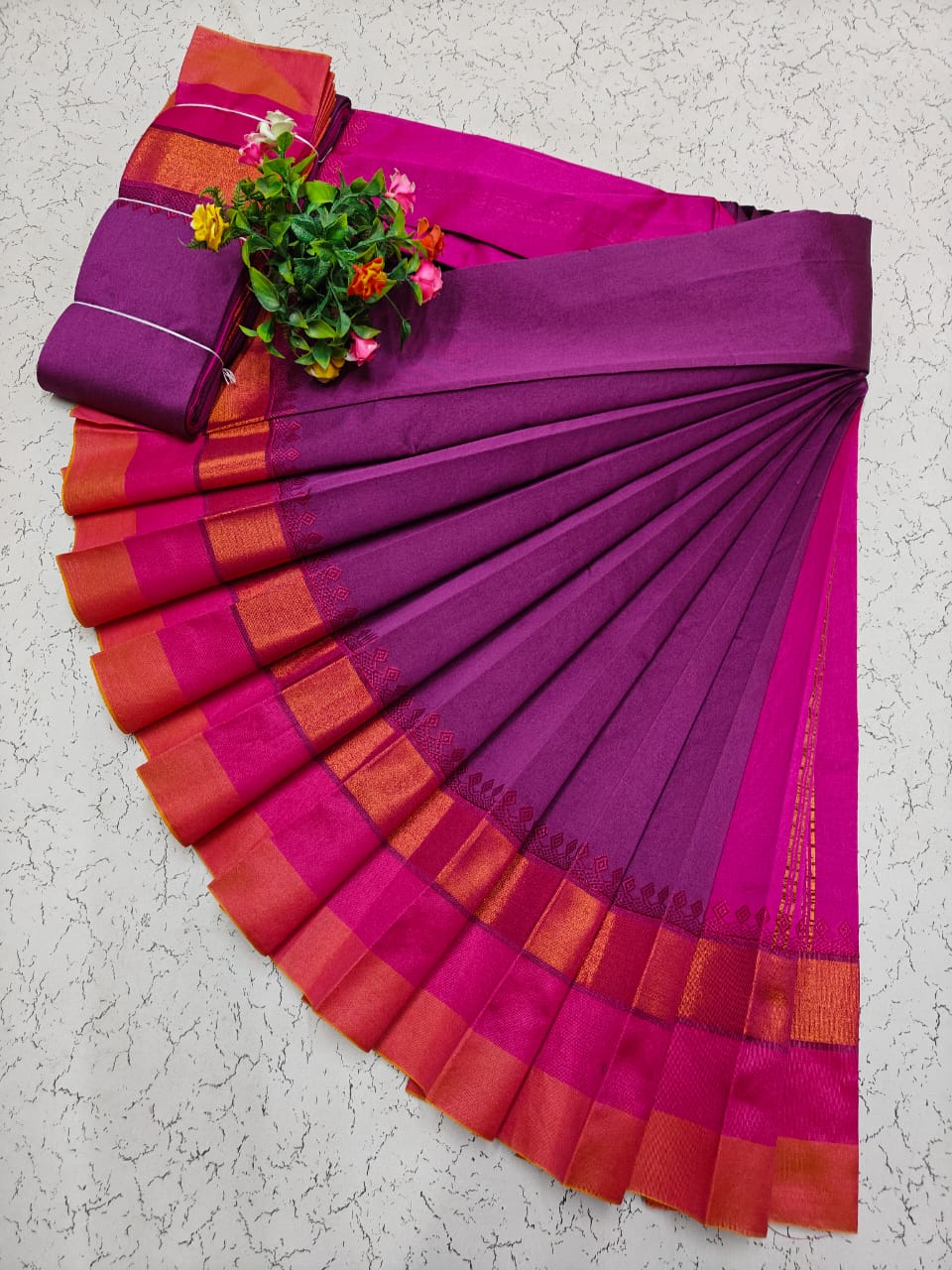Korvai Border Silk Cotton Saree 008
