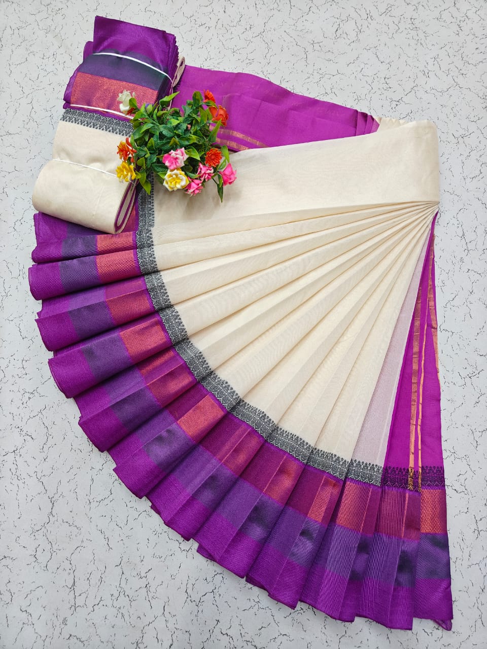 Korvai Border Silk Cotton Saree 010