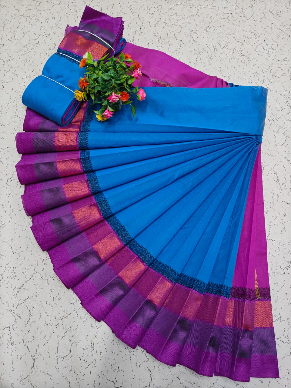 Korvai Border Silk Cotton Saree 034