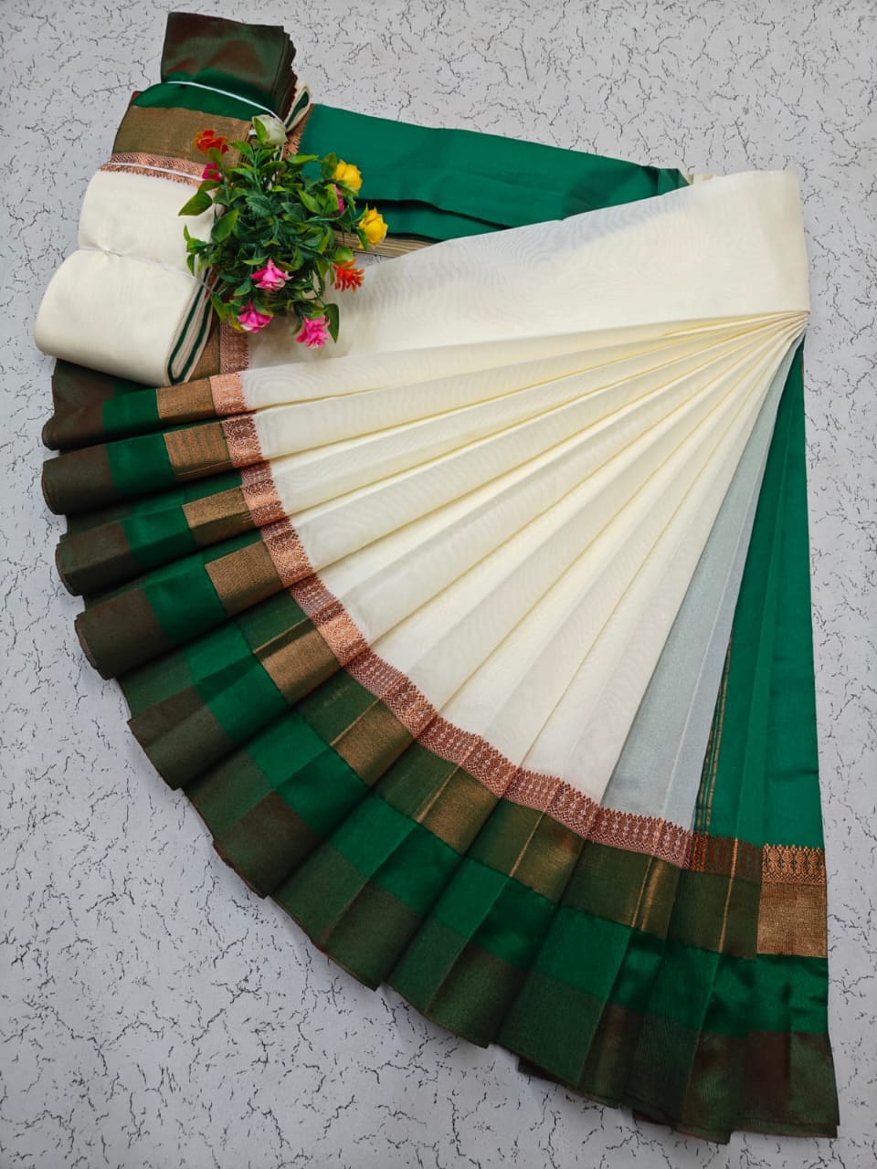 Korvai Border Silk Cotton Saree 036